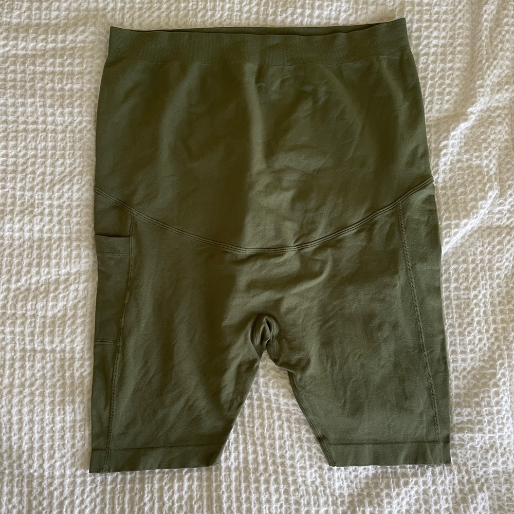 Maternity Olive Green Biker Shorts